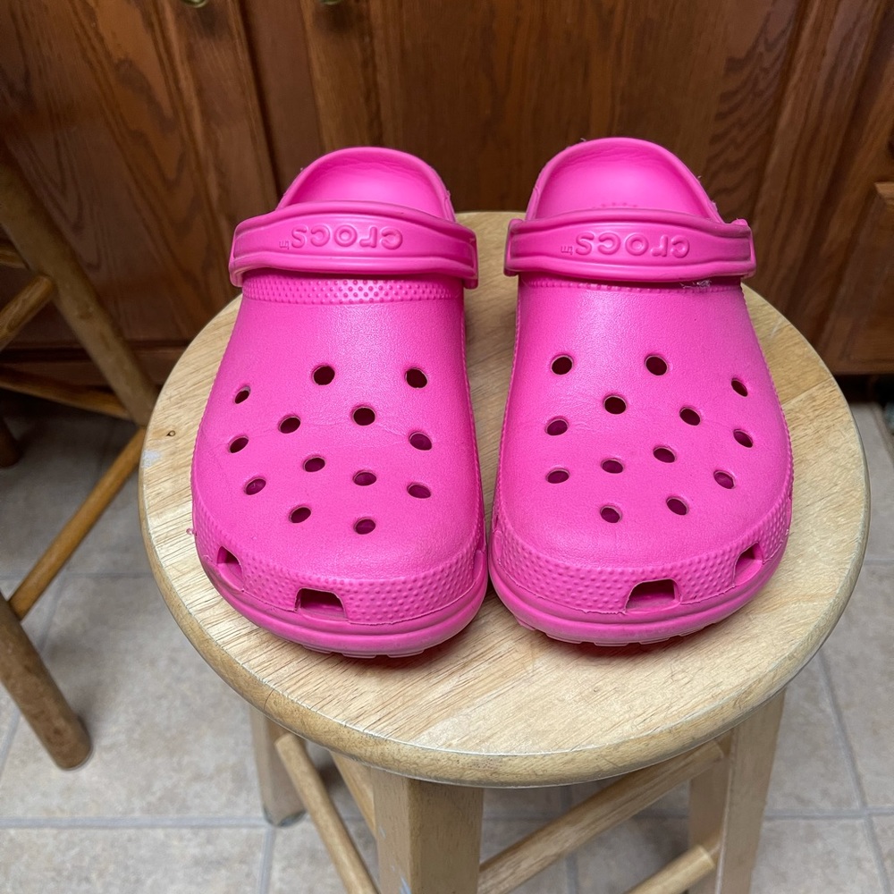 Hot pink crocs